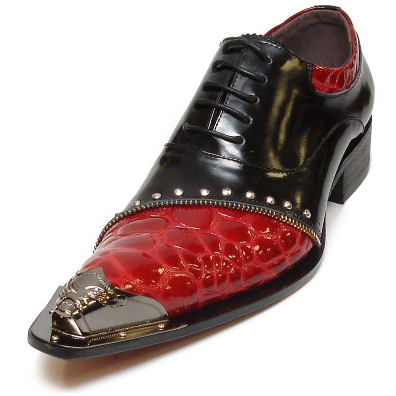 black and red dress shoes for men Vercini Cosmic Glint Oxfords Men's Designer Shoes Shoes Vercini BLACK/RED / 44 main image 1