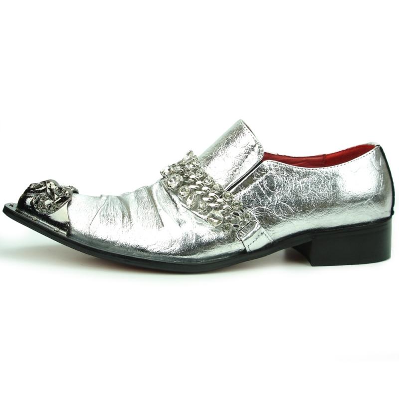 metallic silver mens dress shoes Luciano Metal Tip Shoes 7022 – DolaShoes®