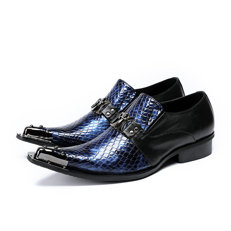 Dola Blue Python Style Dress Shoes #8065