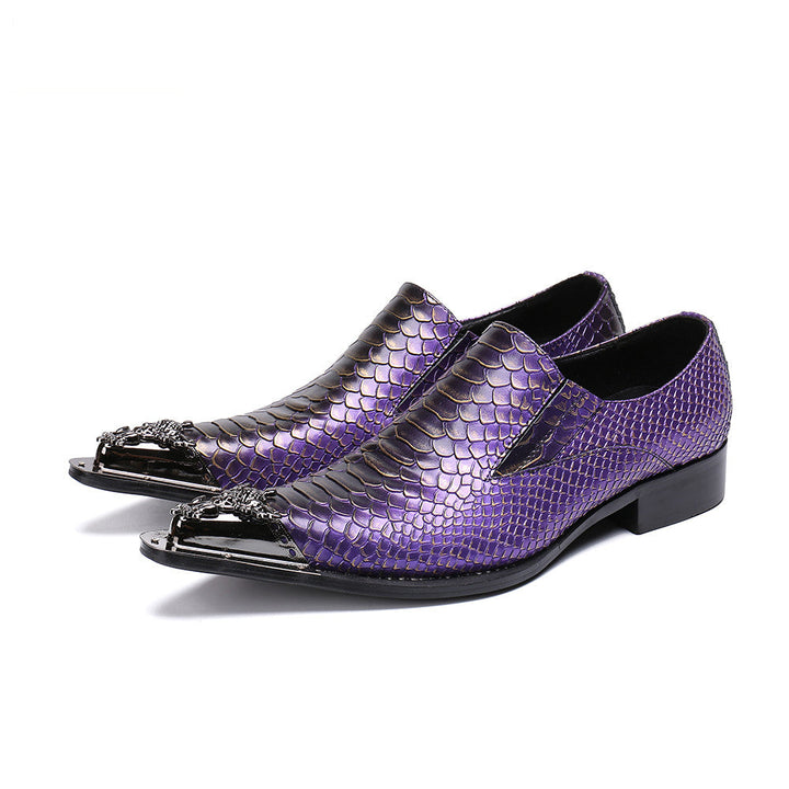 Dola  Purple Genuine Leather Dress Shoes #8030