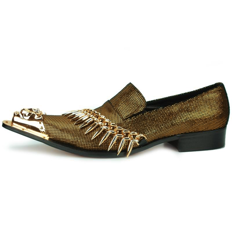 Mens gold tip on sale shoes