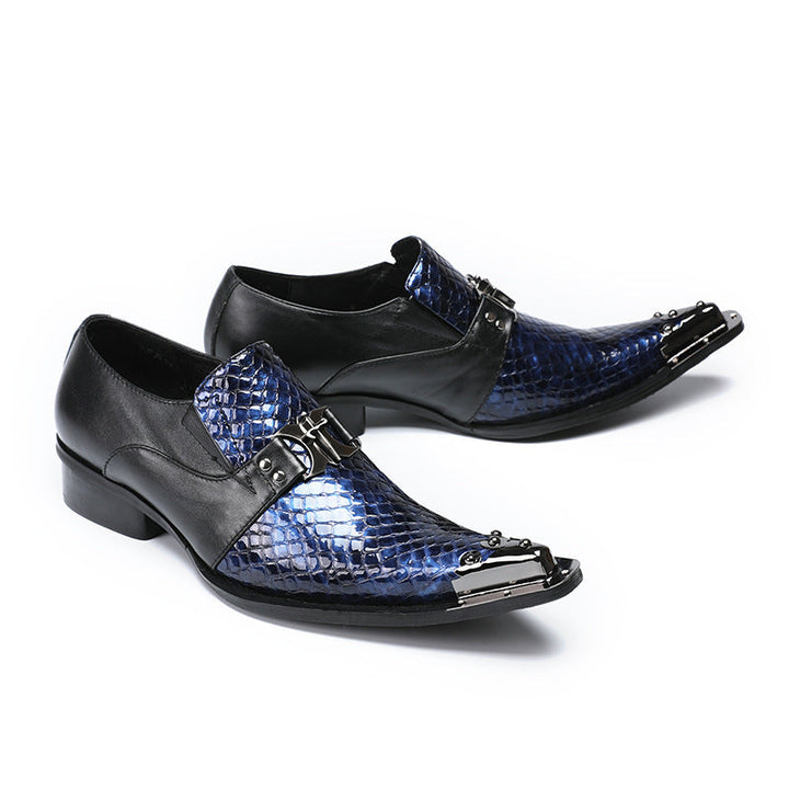 Dola Blue Python Style Dress Shoes #8065