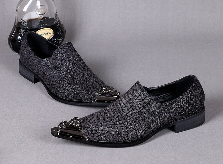 Dola Black Shadow Alligator Dress Shoes #8077