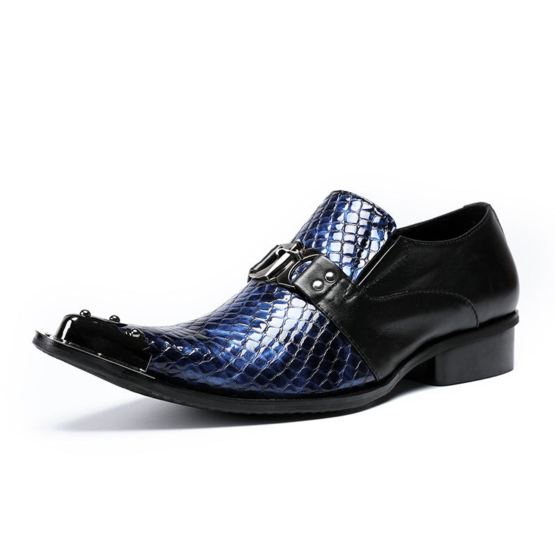 Dola Blue Python Style Dress Shoes #8065