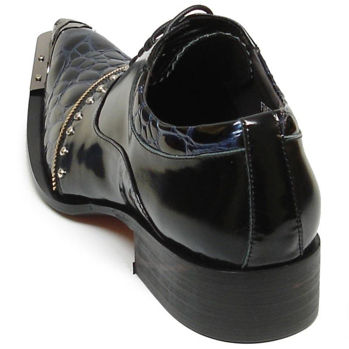 Dola Black Crocodile Dress Shoes #8052