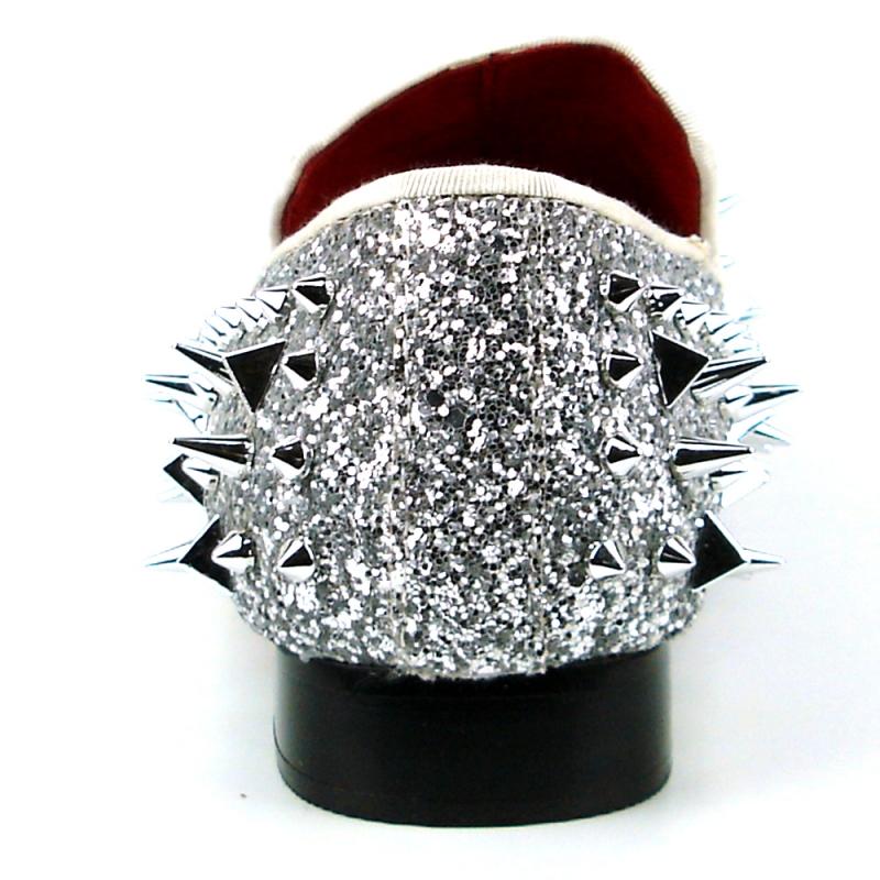 silver spiked dress shoes Mesa Silver Spiked Loafers