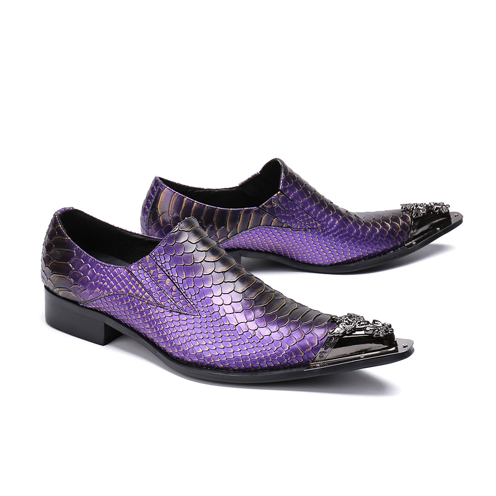 Dola  Purple Genuine Leather Dress Shoes #8030