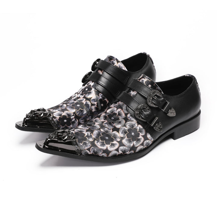 Noir Bloom Metal Tip Shoes #4001