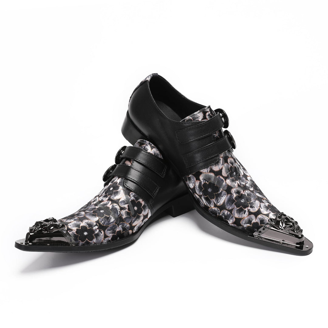 Noir Bloom Metal Tip Shoes #4001