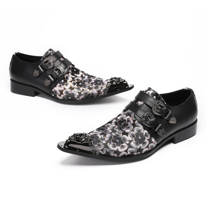 Noir Bloom Metal Tip Shoes #4001