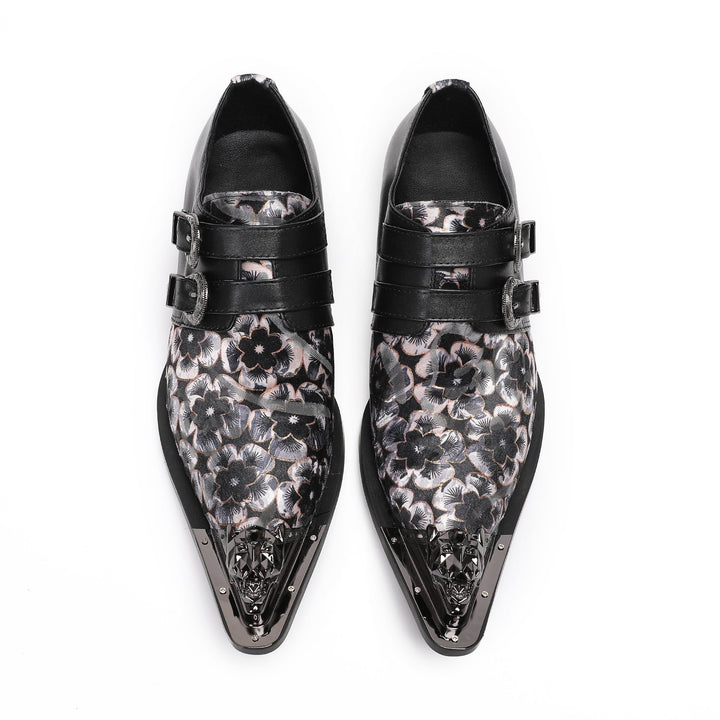 Noir Bloom Metal Tip Shoes #4001