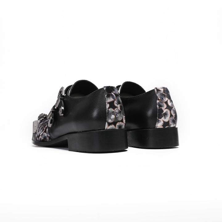 Noir Bloom Metal Tip Shoes #4001