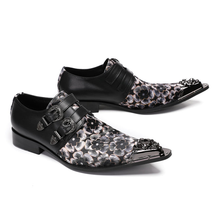 Noir Bloom Metal Tip Shoes #4001