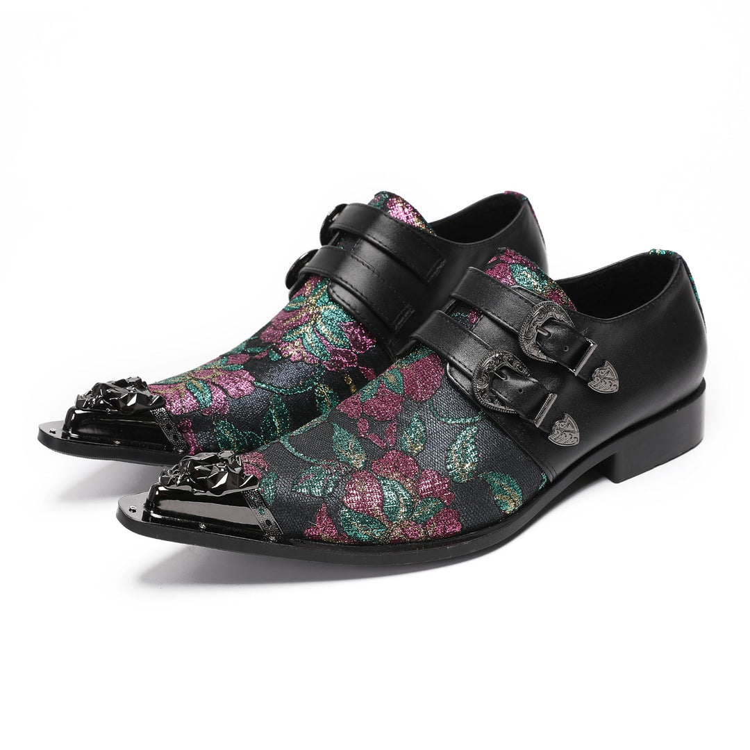 Midnight Blossom Metal Tip Shoes #4003