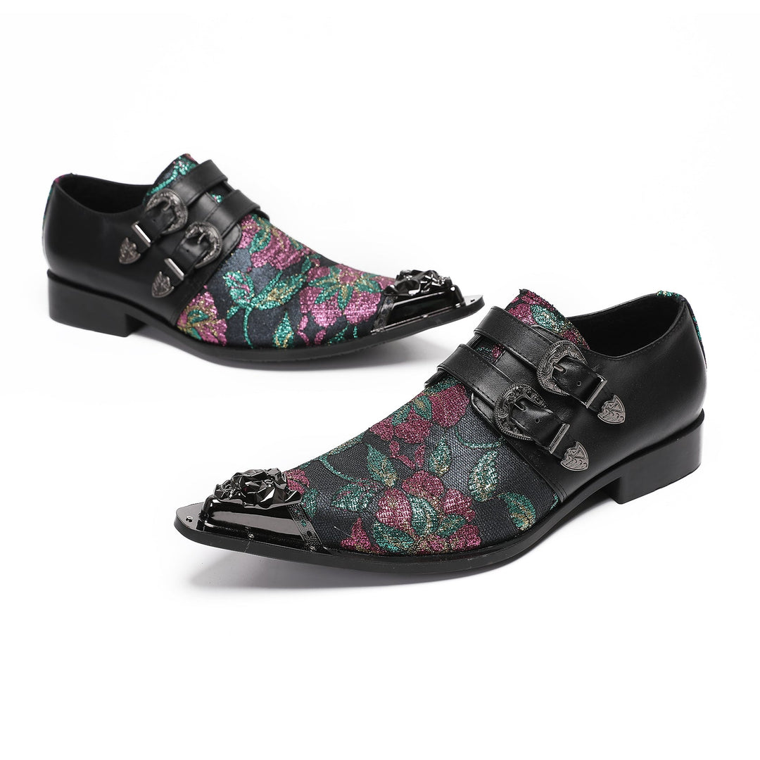 Midnight Blossom Metal Tip Shoes #4003