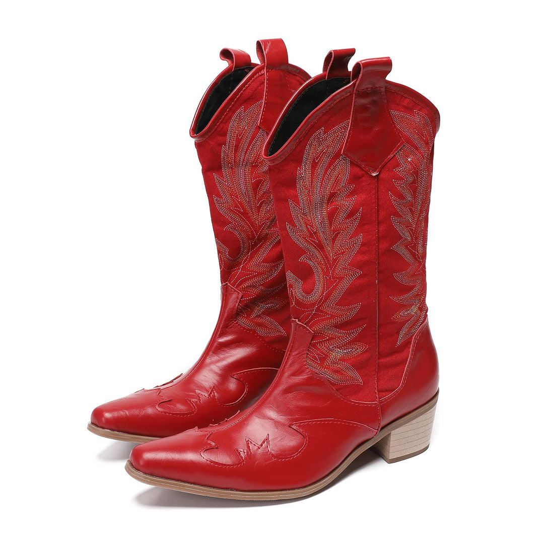 Crimson Suede High Boots #4011