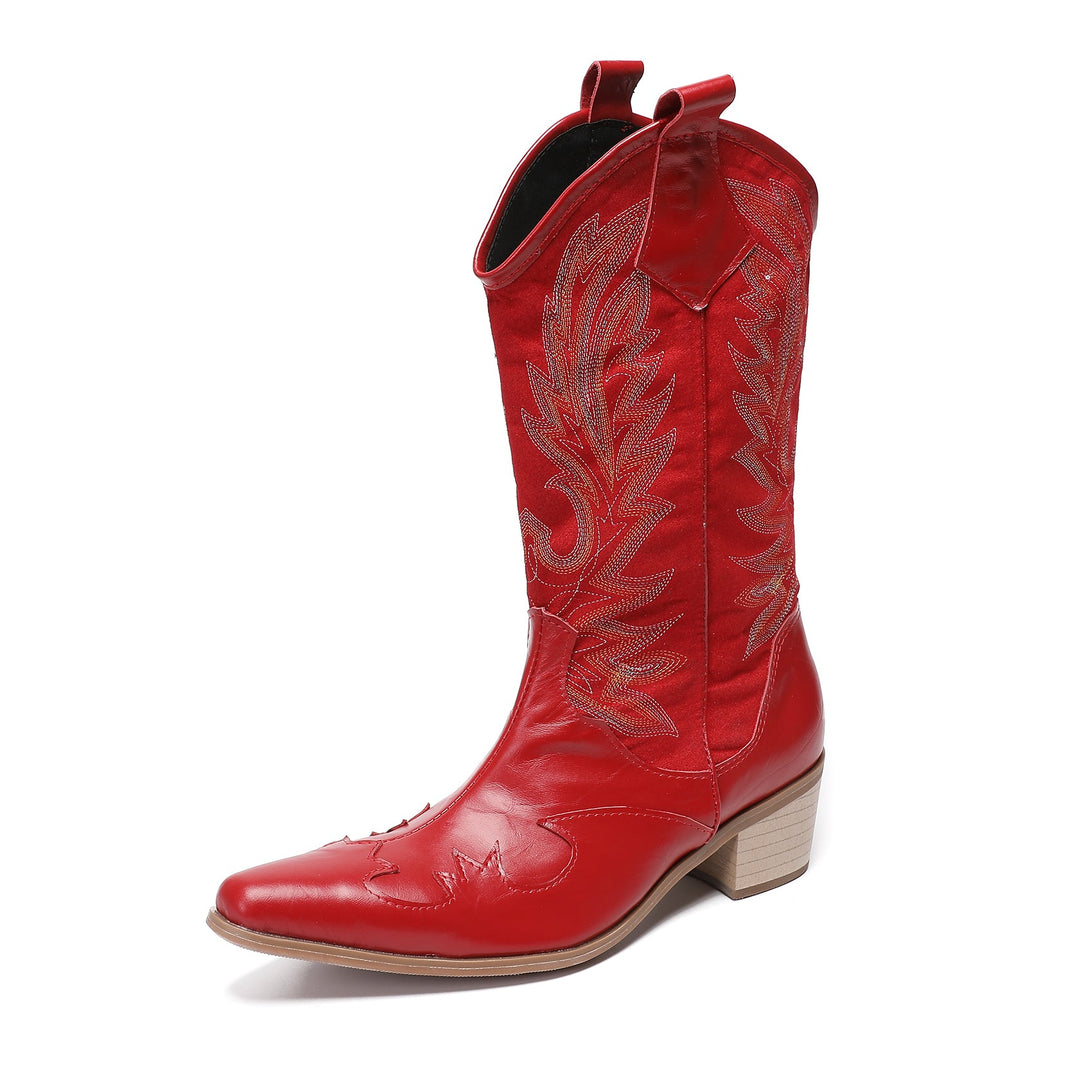 Crimson Suede High Boots #4011