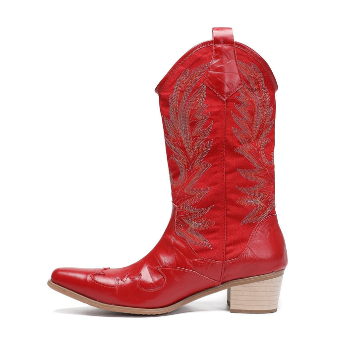 Crimson Suede High Boots #4011