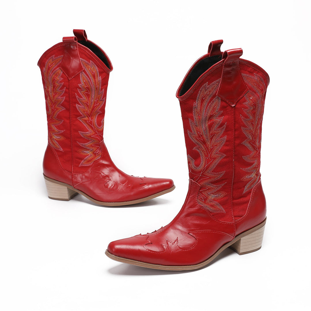 Crimson Suede High Boots #4011