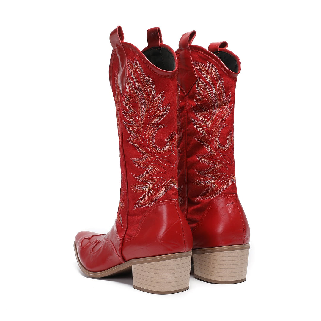 Crimson Suede High Boots #4011