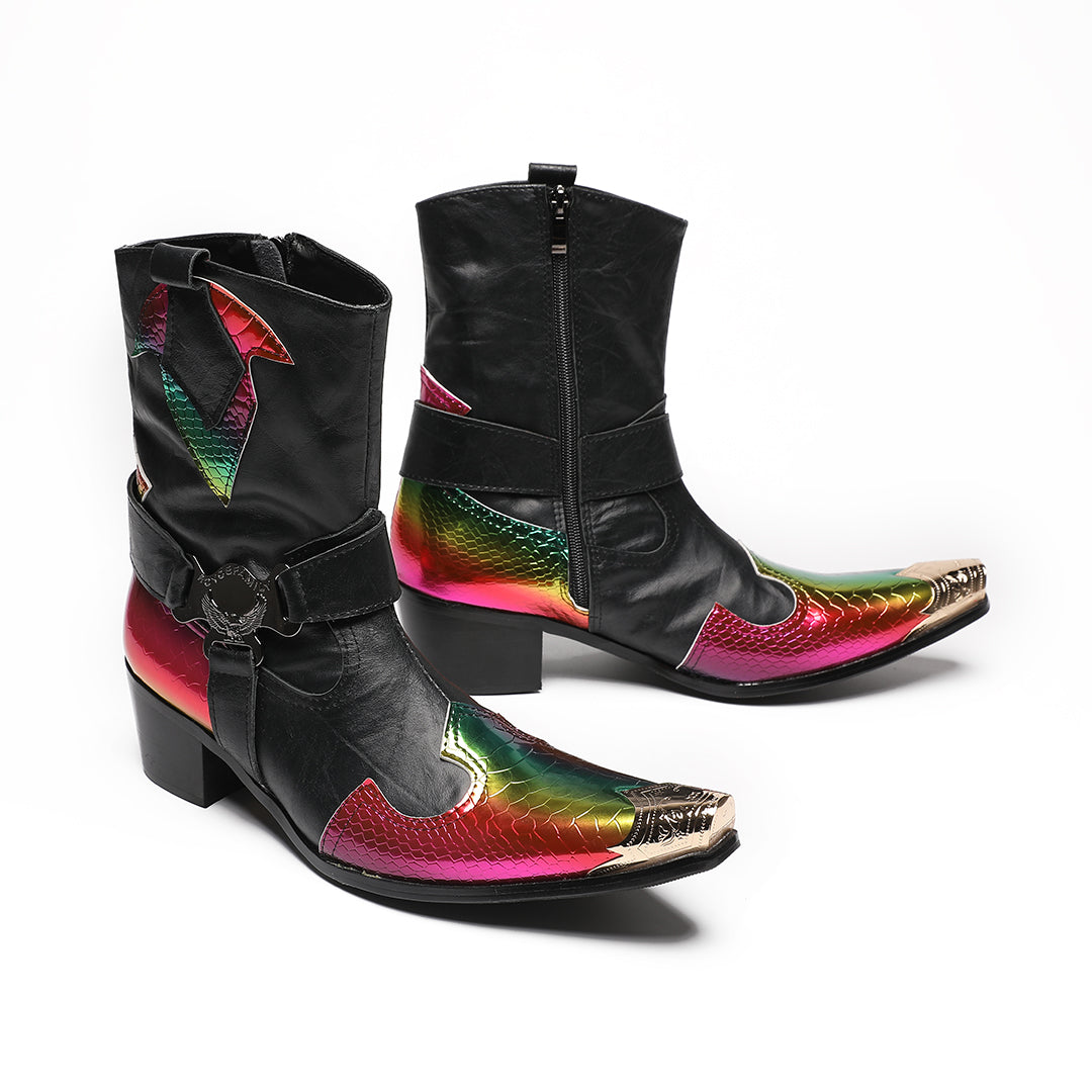 Iride Nero Metal Tip Boots #4021