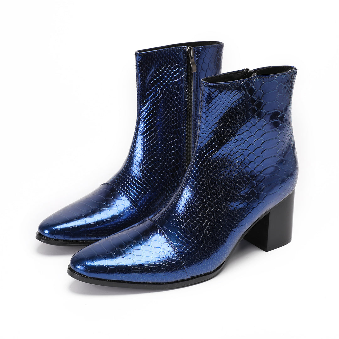 Obsidian Blue High Heel Boots #4027