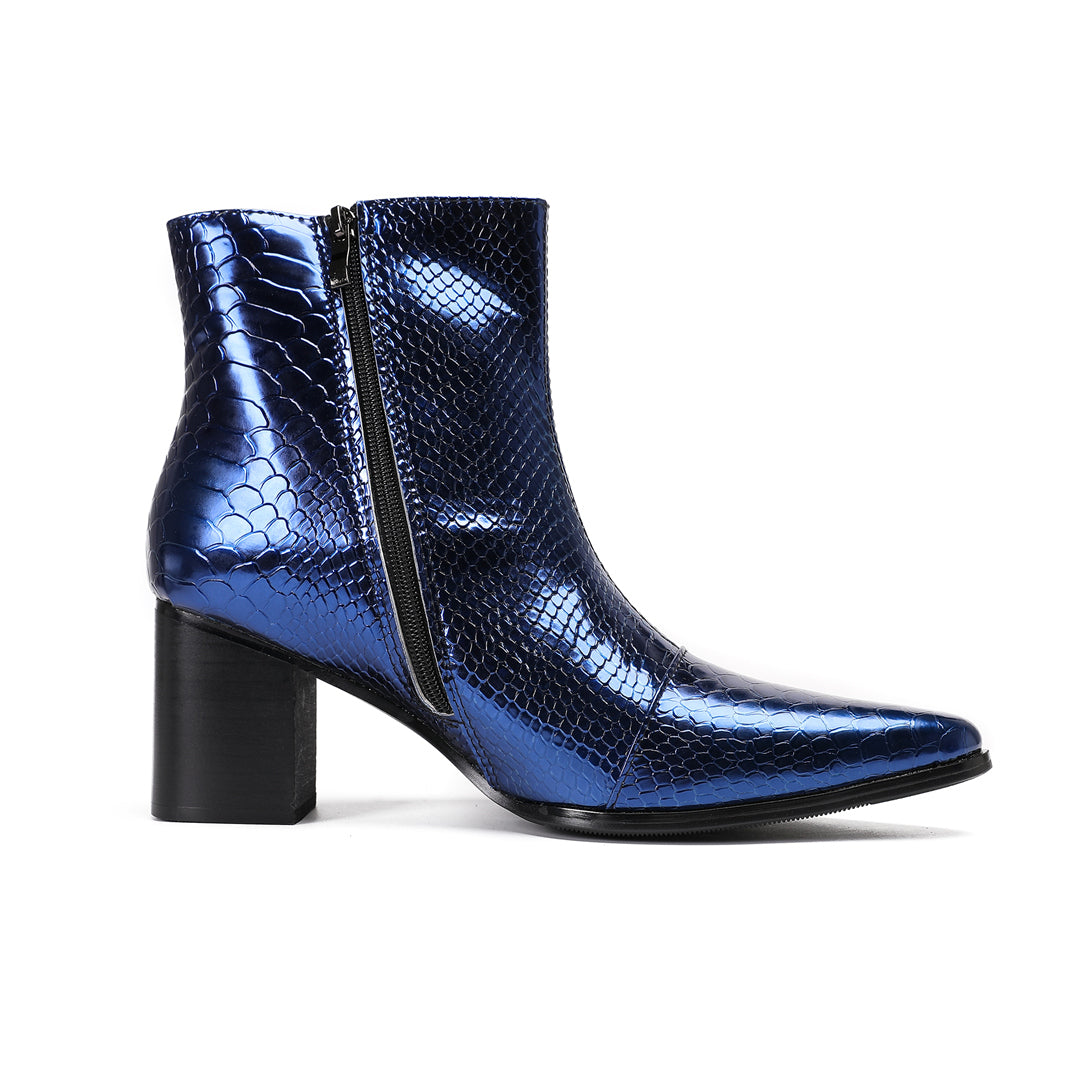 Obsidian Blue High Heel Boots #4027