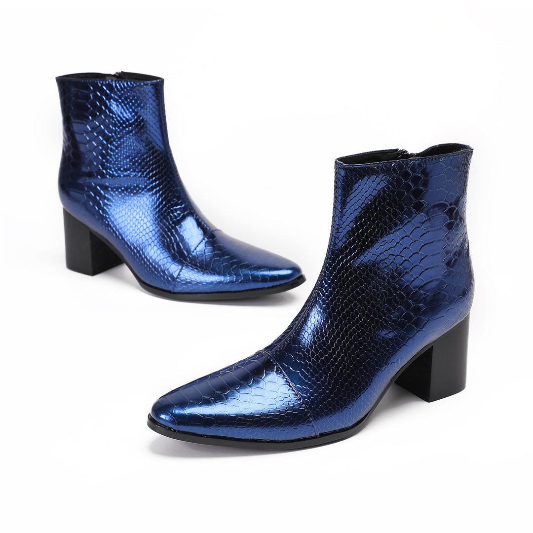 Obsidian Blue High Heel Boots #4027