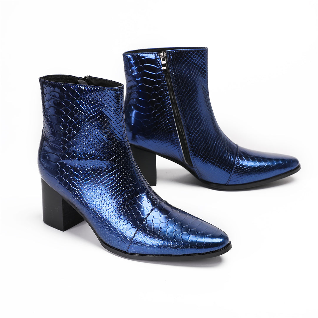 Obsidian Blue High Heel Boots #4027