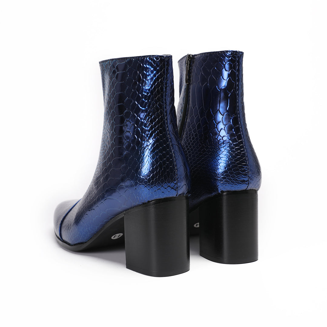 Obsidian Blue High Heel Boots #4027