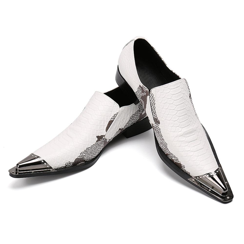 Dola  Print White Dress Shoes #8033