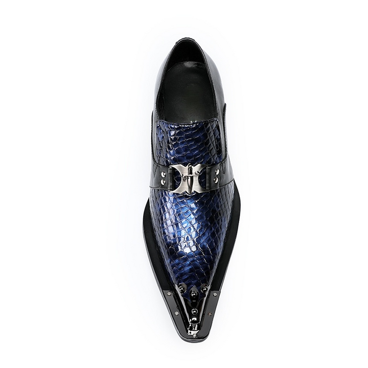 Dola Blue Python Style Dress Shoes #8065