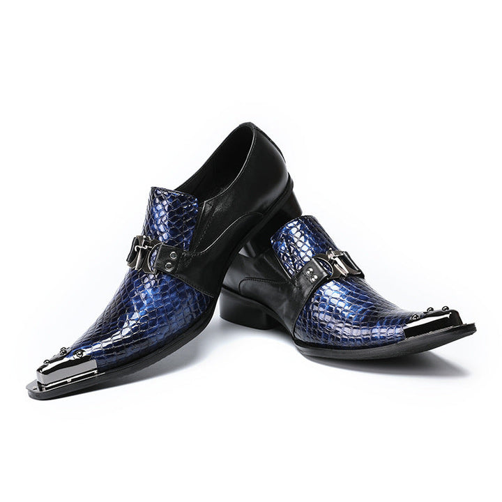 Dola Blue Python Style Dress Shoes #8065