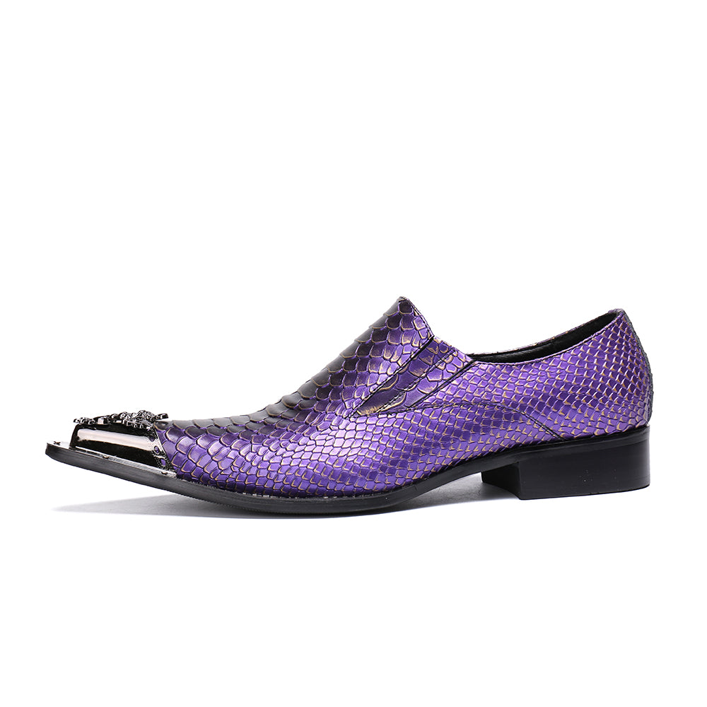 Dola  Purple Genuine Leather Dress Shoes #8030