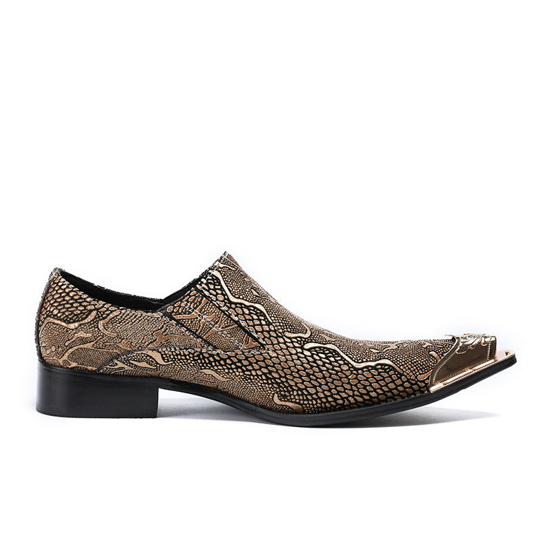 Dola  Italian Snake Golden Dress Shoes #8024