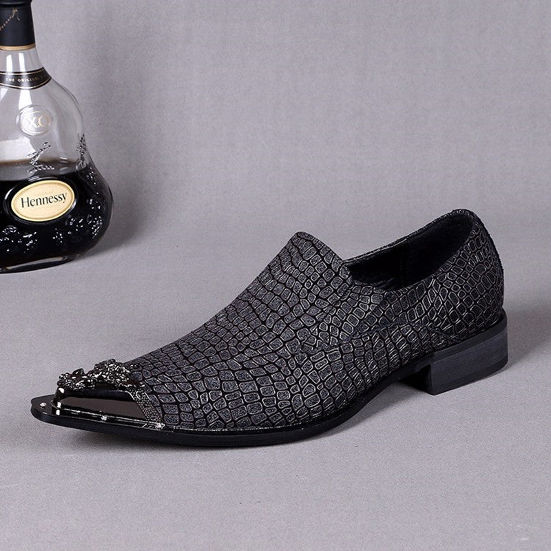 Dola Black Shadow Alligator Dress Shoes #8077