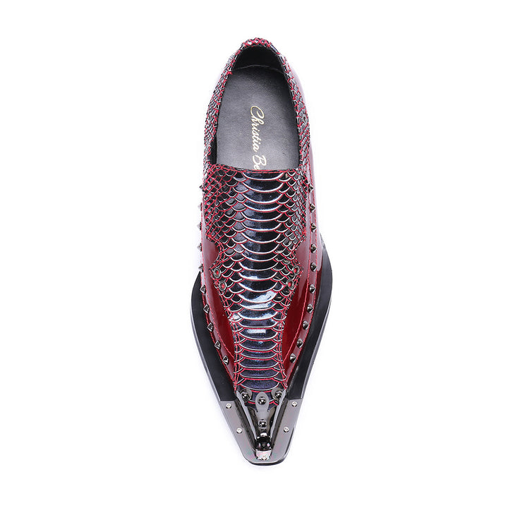 Dola Diamond-bordered Snake Dress Shoes #8037