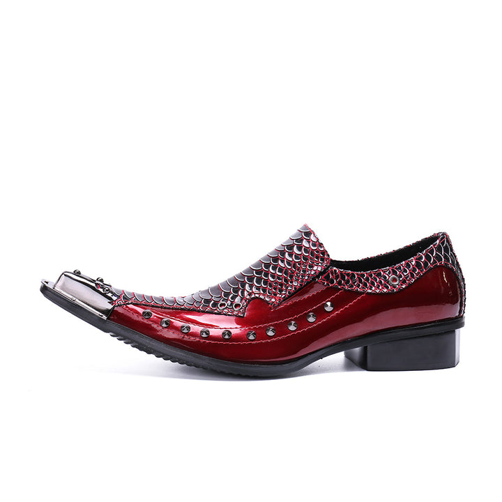 Dola Diamond-bordered Snake Dress Shoes #8037