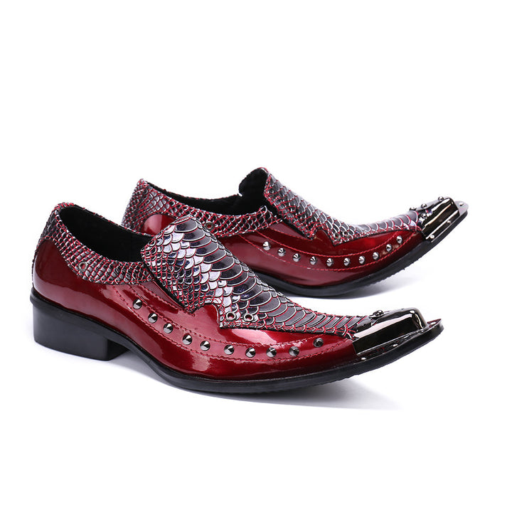 Dola Diamond-bordered Snake Dress Shoes #8037