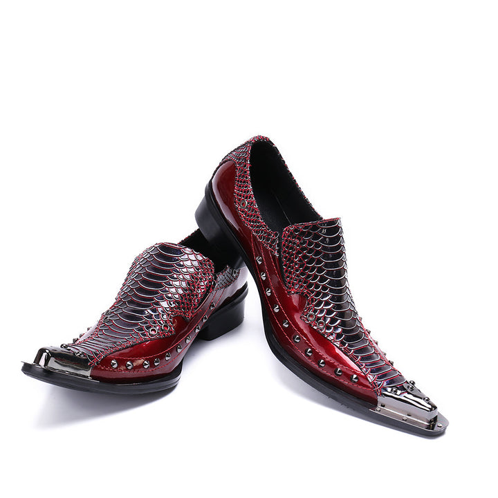 Dola Diamond-bordered Snake Dress Shoes #8037