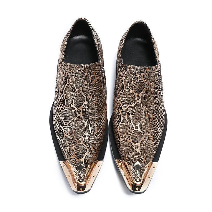 Dola  Italian Snake Golden Dress Shoes #8024