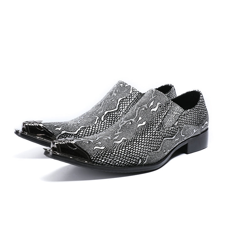 Dola  Italian Snake Silver Dress Shoes #8036