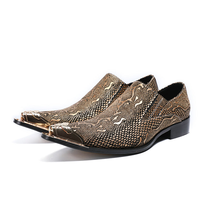 Dola  Italian Snake Golden Dress Shoes #8024