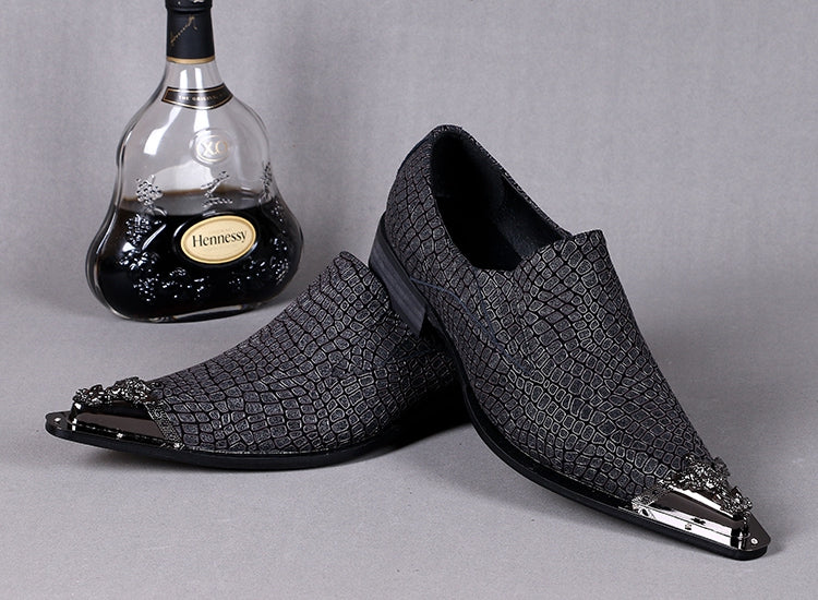 Dola Black Shadow Alligator Dress Shoes #8077