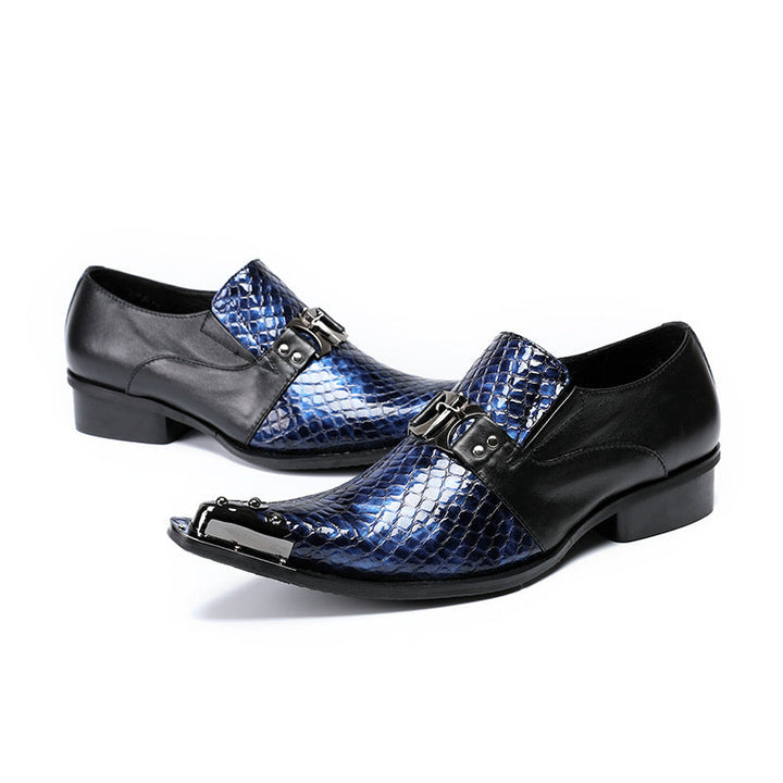 Dola Blue Python Style Dress Shoes #8065