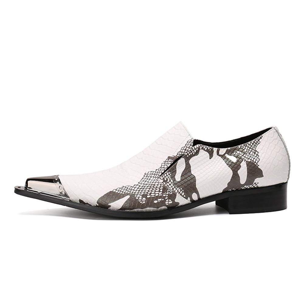 Dola  Print White Dress Shoes #8033