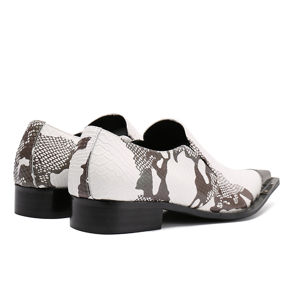 Dola  Print White Dress Shoes #8033