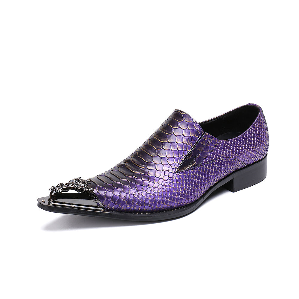 Dola  Purple Genuine Leather Dress Shoes #8030