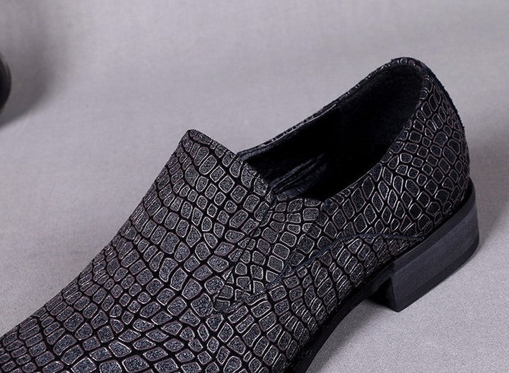 Dola Black Shadow Alligator Dress Shoes #8077