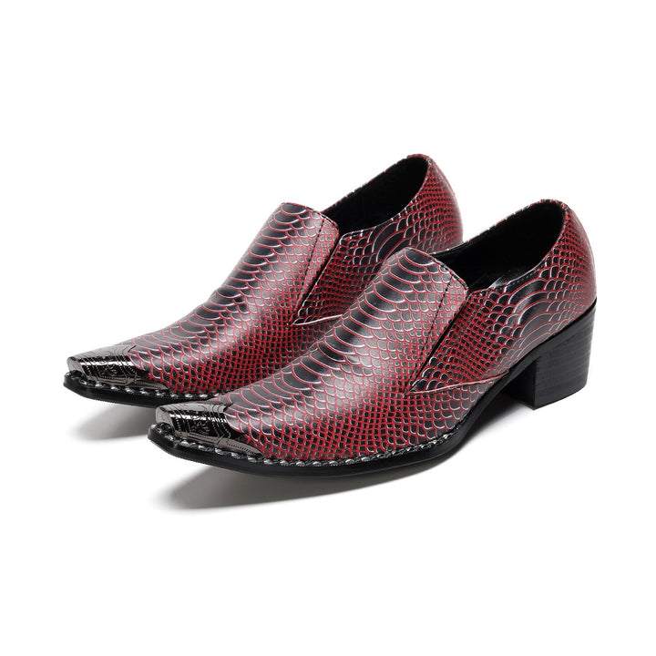 red shoes dress shoes Men's Prom Oxfords Mens Paisley | Amali Chadwick have addition to any collection Men Dress Shoes-Alligator-Red